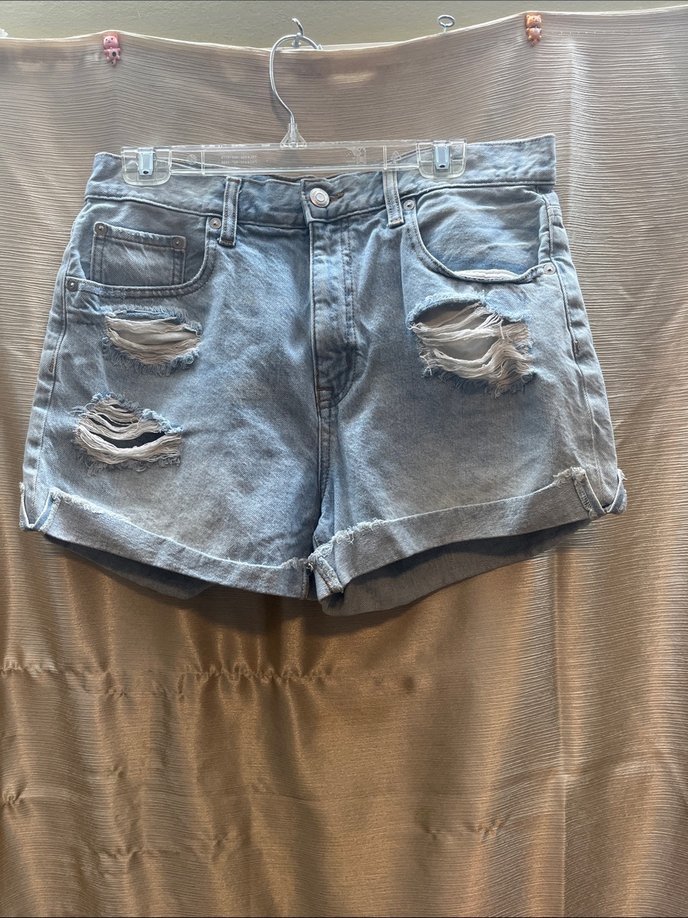 Aeropostale Light Blue Distressed Jean Shorts